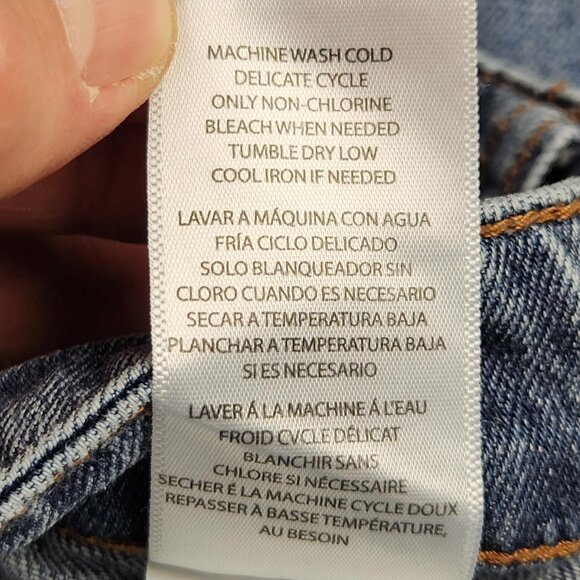 KUT From The Kloth Skirt Womens 8 Blue Denim Raw Hem Distressed Hemp Blend - Picture 10 of 11